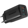 Axagon GaN wallcharger <240V / 3x port (USB + dual USB-C), PD3.0/QC4+/...
