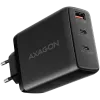 AXAGON ACU-DPQ100 GaN Wall charger, 3x port (USB + dual USB-C), PD3.0/...