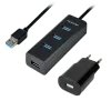 AXAGON HUE-S2BP 4x USB3.0 Charging Hub 1.2m Cable, MicroUSB Charging, ...