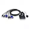 Aten 2-Port USB VGA Cable KVM Switch with Remote Port Selector Aten | ...