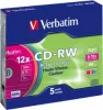 Matricas CD-RW SERL Verbatim 700 MB 8x-12X Colour, 5 Pack Slim